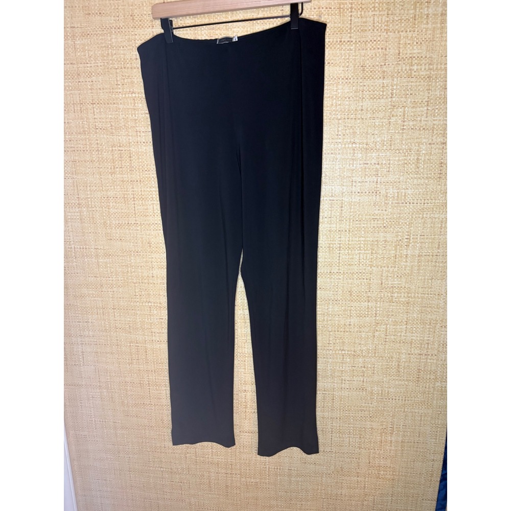 Sympli The Best Black Jersey Knit Straight Leg Pants Womens 14 Made in Canada